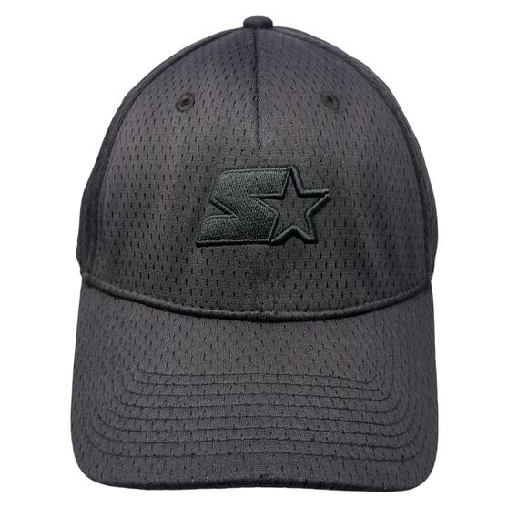 Starter Fitted Baseball Cap Black XL Lightweight Embroidered Vented Holes - Picture 1 of 9